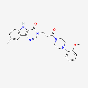3-{3-[4-(2-methoxyphenyl)piperazin-1-yl]-3-oxopropyl}-8-methyl-3,5-dihydro-4H-pyrimido[5,4-b]indol-4-one