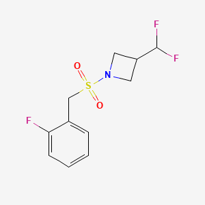 molecular formula C11H12F3NO2S B2963161 3-(Difluoromethyl)-1-((2-fluorobenzyl)sulfonyl)azetidine CAS No. 2320503-75-9