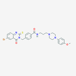 4-[(6-bromo-4-oxo-2-sulfanylidene-1,2,3,4-tetrahydroquinazolin-3-yl)methyl]-N-{3-[4-(4-methoxyphenyl)piperazin-1-yl]propyl}benzamide