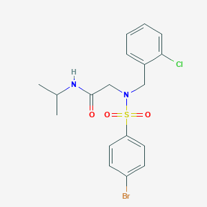 molecular formula C18H20BrClN2O3S B296317 2-[[(4-bromophenyl)sulfonyl](2-chlorobenzyl)amino]-N-isopropylacetamide 