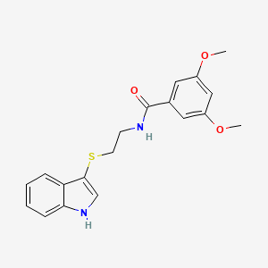 molecular formula C19H20N2O3S B2963176 N-(2-((1H-吲哚-3-基)硫代)乙基)-3,5-二甲氧基苯甲酰胺 CAS No. 687569-44-4