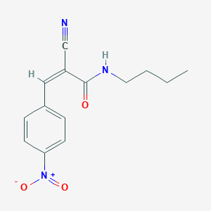 molecular formula C14H15N3O3 B2963178 (Z)-N-butyl-2-cyano-3-(4-nitrophenyl)prop-2-enamide CAS No. 444279-93-0