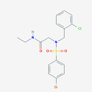 molecular formula C17H18BrClN2O3S B296318 2-[[(4-bromophenyl)sulfonyl](2-chlorobenzyl)amino]-N-ethylacetamide 