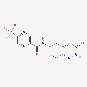 molecular formula C15H13F3N4O2 B2963180 N-(3-oxo-2,3,5,6,7,8-hexahydrocinnolin-6-yl)-6-(trifluoromethyl)nicotinamide CAS No. 1903432-84-7