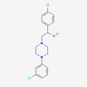 molecular formula C18H20Cl2N2O B2963189 1-(4-Chlorophenyl)-2-[4-(3-chlorophenyl)piperazin-1-yl]ethanol CAS No. 400075-49-2