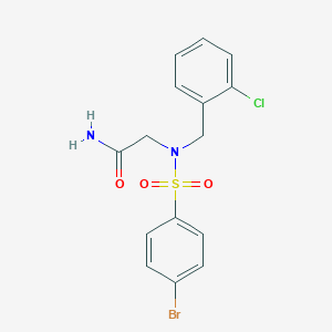 molecular formula C15H14BrClN2O3S B296319 2-[[(4-Bromophenyl)sulfonyl](2-chlorobenzyl)amino]acetamide 