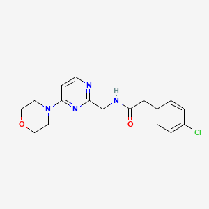 molecular formula C17H19ClN4O2 B2963193 2-(4-氯苯基)-N-((4-吗啉嘧啶-2-基)甲基)乙酰胺 CAS No. 1797223-33-6