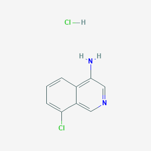 molecular formula C9H8Cl2N2 B2963202 8-氯异喹啉-4-胺；盐酸盐 CAS No. 2241130-80-1