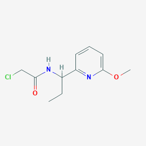 molecular formula C11H15ClN2O2 B2963207 2-Chloro-N-[1-(6-methoxypyridin-2-yl)propyl]acetamide CAS No. 2411298-34-3
