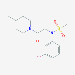 molecular formula C15H21FN2O3S B296321 N-(3-fluorophenyl)-N-[2-(4-methylpiperidin-1-yl)-2-oxoethyl]methanesulfonamide 