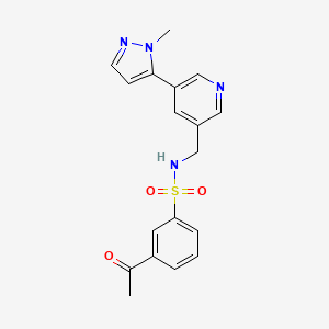 3-acetyl-N-((5-(1-methyl-1H-pyrazol-5-yl)pyridin-3-yl)methyl)benzenesulfonamide