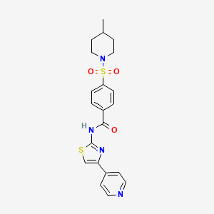 molecular formula C21H22N4O3S2 B2963220 4-((4-methylpiperidin-1-yl)sulfonyl)-N-(4-(pyridin-4-yl)thiazol-2-yl)benzamide CAS No. 442557-04-2