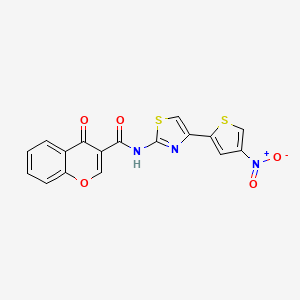 molecular formula C17H9N3O5S2 B2963223 N-(4-(4-nitrothiophen-2-yl)thiazol-2-yl)-4-oxo-4H-chromene-3-carboxamide CAS No. 477551-91-0