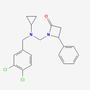 molecular formula C20H20Cl2N2O B2963224 1-({Cyclopropyl[(3,4-dichlorophenyl)methyl]amino}methyl)-4-phenylazetidin-2-one CAS No. 1375154-18-9