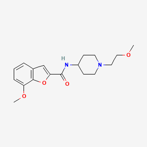 molecular formula C18H24N2O4 B2963234 7-methoxy-N-(1-(2-methoxyethyl)piperidin-4-yl)benzofuran-2-carboxamide CAS No. 1421477-68-0