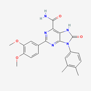 molecular formula C22H21N5O4 B2963236 2-(3,4-dimethoxyphenyl)-9-(3,4-dimethylphenyl)-8-oxo-8,9-dihydro-7H-purine-6-carboxamide CAS No. 904268-49-1