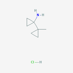 molecular formula C7H14ClN B2963237 1-(1-Methylcyclopropyl)cyclopropan-1-amine hydrochloride CAS No. 1909316-69-3