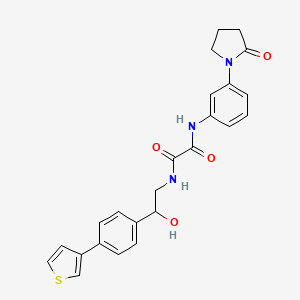 molecular formula C24H23N3O4S B2963257 N1-(2-羟基-2-(4-(噻吩-3-基)苯基)乙基)-N2-(3-(2-氧代吡咯烷-1-基)苯基)草酰胺 CAS No. 2034492-58-3