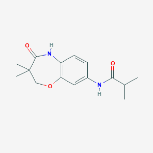 molecular formula C15H20N2O3 B2963260 N-(3,3-dimethyl-4-oxo-2,3,4,5-tetrahydrobenzo[b][1,4]oxazepin-8-yl)isobutyramide CAS No. 921811-01-0