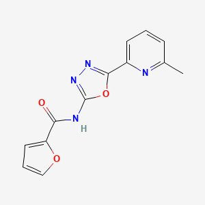 molecular formula C13H10N4O3 B2963261 N-(5-(6-methylpyridin-2-yl)-1,3,4-oxadiazol-2-yl)furan-2-carboxamide CAS No. 1396673-70-3