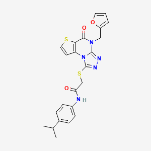 2-((4-(furan-2-ylmethyl)-5-oxo-4,5-dihydrothieno[2,3-e][1,2,4]triazolo[4,3-a]pyrimidin-1-yl)thio)-N-(4-isopropylphenyl)acetamide