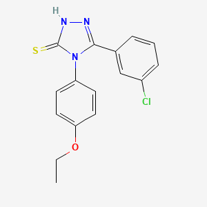 molecular formula C16H14ClN3OS B2963272 5-(3-chlorophenyl)-4-(4-ethoxyphenyl)-4H-1,2,4-triazole-3-thiol CAS No. 519151-97-4