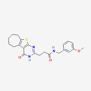 N-(3-methoxybenzyl)-3-(4-oxo-3,5,6,7,8,9-hexahydro-4H-cyclohepta[4,5]thieno[2,3-d]pyrimidin-2-yl)propanamide
