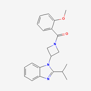 molecular formula C21H23N3O2 B2963274 (2-Methoxyphenyl)-[3-(2-propan-2-ylbenzimidazol-1-yl)azetidin-1-yl]methanone CAS No. 2415523-10-1