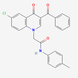molecular formula C25H19ClN2O3 B2963280 2-(3-benzoyl-6-chloro-4-oxoquinolin-1(4H)-yl)-N-(p-tolyl)acetamide CAS No. 895638-79-6