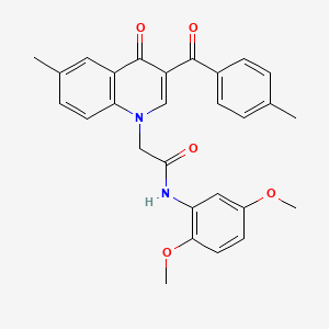 N-(2,5-dimethoxyphenyl)-2-(6-methyl-3-(4-methylbenzoyl)-4-oxoquinolin-1(4H)-yl)acetamide