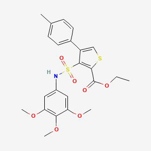 molecular formula C23H25NO7S2 B2963290 Ethyl 4-(4-methylphenyl)-3-[(3,4,5-trimethoxyphenyl)sulfamoyl]thiophene-2-carboxylate CAS No. 946268-88-8