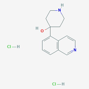 molecular formula C14H18Cl2N2O B2963294 4-(异喹啉-5-基)哌啶-4-醇二盐酸盐 CAS No. 1803608-07-2