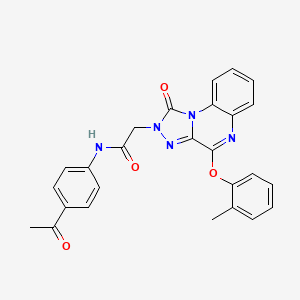 molecular formula C26H21N5O4 B2963295 N-(4-acetylphenyl)-2-(1-oxo-4-(o-tolyloxy)-[1,2,4]triazolo[4,3-a]quinoxalin-2(1H)-yl)acetamide CAS No. 1189922-79-9