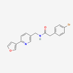 2-(4-bromophenyl)-N-((6-(furan-3-yl)pyridin-3-yl)methyl)acetamide