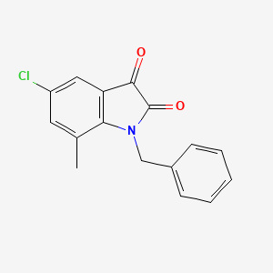 molecular formula C16H12ClNO2 B2963303 1-苄基-5-氯-7-甲基吲哚-2,3-二酮 CAS No. 1426932-15-1