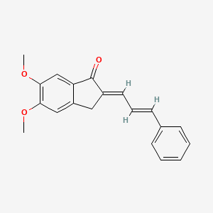 molecular formula C20H18O3 B2963307 5,6-Dimethoxy-2-(3-phenylprop-2-enylidene)indan-1-one CAS No. 1025564-19-5