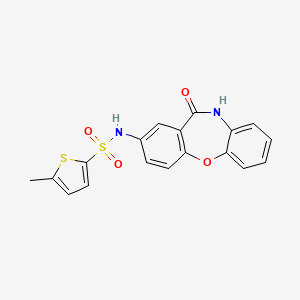 molecular formula C18H14N2O4S2 B2963308 5-methyl-N-(11-oxo-10,11-dihydrodibenzo[b,f][1,4]oxazepin-2-yl)thiophene-2-sulfonamide CAS No. 922062-88-2