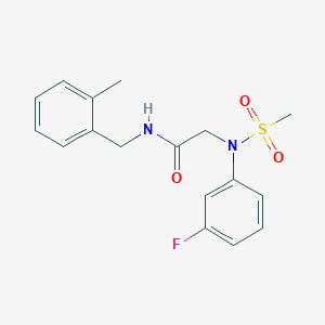 molecular formula C17H19FN2O3S B296331 2-[3-fluoro(methylsulfonyl)anilino]-N-(2-methylbenzyl)acetamide 