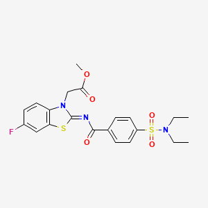 molecular formula C21H22FN3O5S2 B2963312 (Z)-methyl 2-(2-((4-(N,N-diethylsulfamoyl)benzoyl)imino)-6-fluorobenzo[d]thiazol-3(2H)-yl)acetate CAS No. 865197-97-3