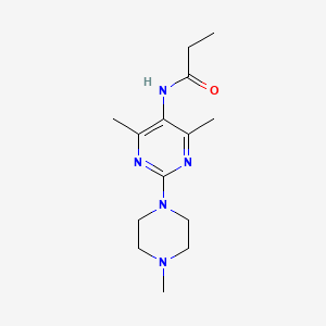 molecular formula C14H23N5O B2963316 N-(4,6-dimethyl-2-(4-methylpiperazin-1-yl)pyrimidin-5-yl)propionamide CAS No. 1797328-17-6