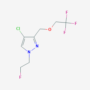 molecular formula C8H9ClF4N2O B2963320 4-chloro-1-(2-fluoroethyl)-3-[(2,2,2-trifluoroethoxy)methyl]-1H-pyrazole CAS No. 1856020-35-3