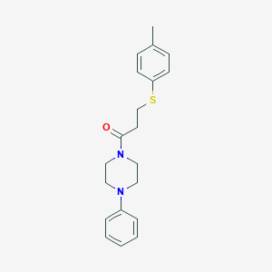 molecular formula C20H24N2OS B296333 4-Methylphenyl 3-oxo-3-(4-phenyl-1-piperazinyl)propyl sulfide 