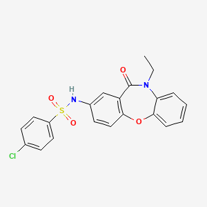 4-chloro-N-(10-ethyl-11-oxo-10,11-dihydrodibenzo[b,f][1,4]oxazepin-2-yl)benzenesulfonamide