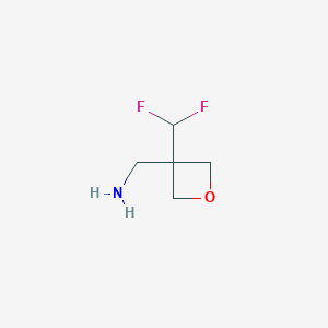 molecular formula C5H9F2NO B2963343 [3-(Difluoromethyl)oxetan-3-yl]methanamine CAS No. 1781121-31-0