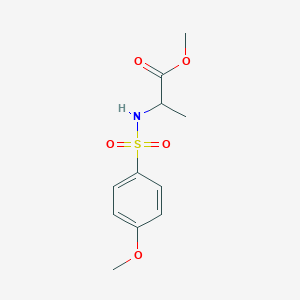 molecular formula C11H15NO5S B2963347 Methyl 2-{[(4-methoxyphenyl)sulfonyl]amino}propanoate CAS No. 85622-75-9