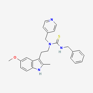 molecular formula C26H28N4OS B2963348 3-苄基-1-[2-(5-甲氧基-2-甲基-1H-吲哚-3-基)乙基]-1-(吡啶-4-基甲基)硫脲 CAS No. 850934-62-2