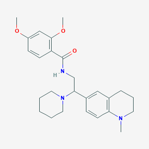 molecular formula C26H35N3O3 B2963351 2,4-dimethoxy-N-(2-(1-methyl-1,2,3,4-tetrahydroquinolin-6-yl)-2-(piperidin-1-yl)ethyl)benzamide CAS No. 922096-07-9