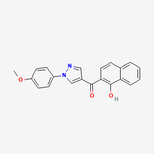 molecular formula C21H16N2O3 B2963353 (1-hydroxy-2-naphthyl)[1-(4-methoxyphenyl)-1H-pyrazol-4-yl]methanone CAS No. 956169-99-6