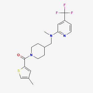 molecular formula C19H22F3N3OS B2963357 (4-Methylthiophen-2-yl)-[4-[[methyl-[4-(trifluoromethyl)pyridin-2-yl]amino]methyl]piperidin-1-yl]methanone CAS No. 2415622-13-6