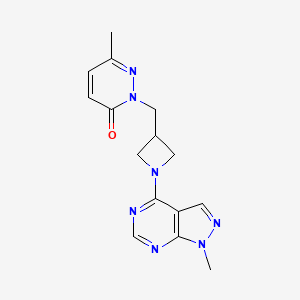 6-methyl-2-[(1-{1-methyl-1H-pyrazolo[3,4-d]pyrimidin-4-yl}azetidin-3-yl)methyl]-2,3-dihydropyridazin-3-one